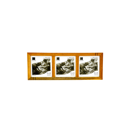 Bunyaad Pakistan 213440 Natural Red Oak Striped Wood Trio Frame