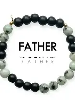 EthicGoods Morse Code Bracelet: Father (Onyx & Jasper)