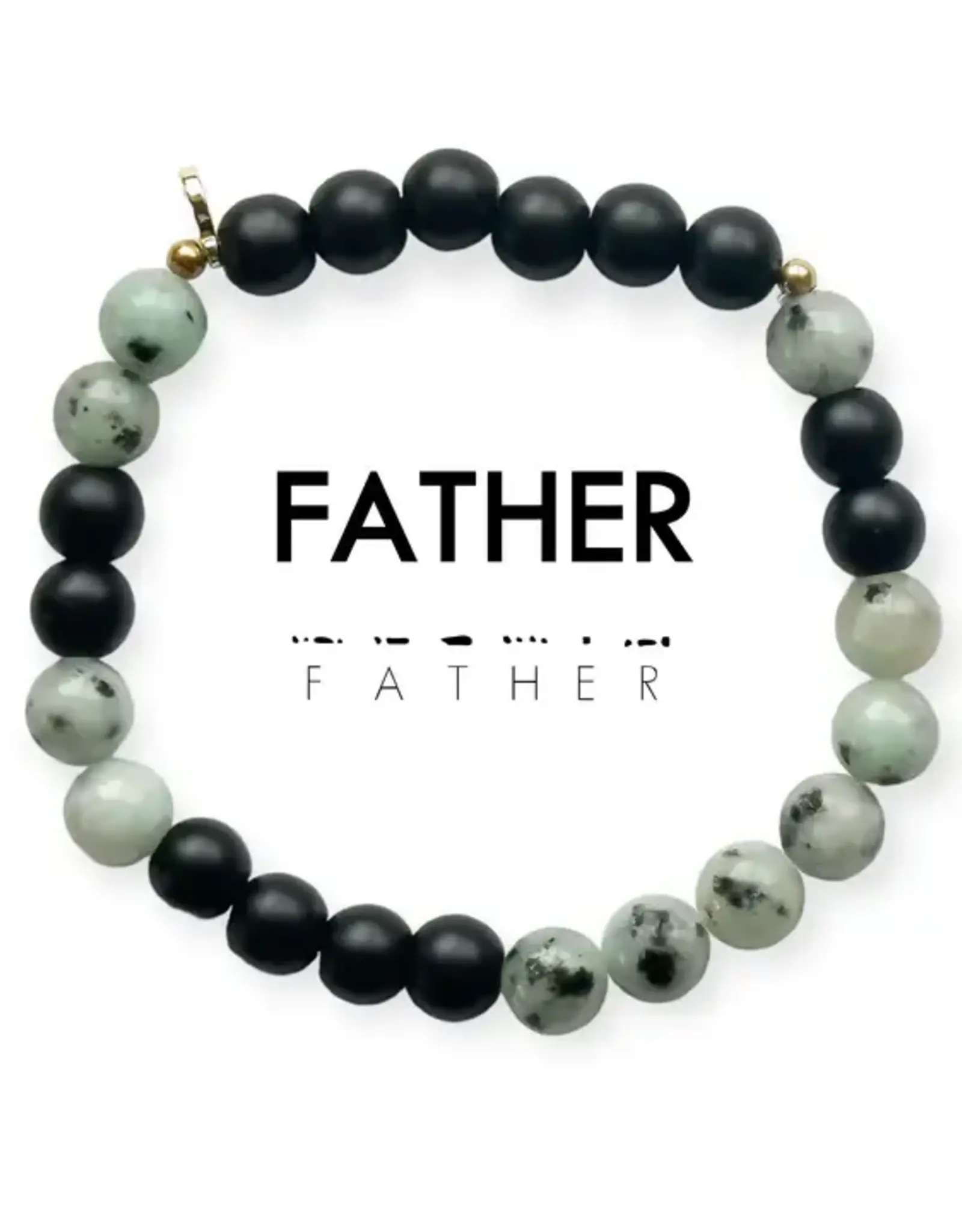 EthicGoods Morse Code Bracelet: Father (Onyx & Jasper)