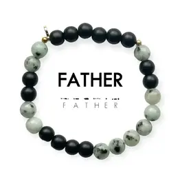 EthicGoods Morse Code Bracelet: Father (Onyx & Jasper)