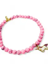 EthicGoods Mini Kids Charm Bracelet: Unicorn Magenta Howlite