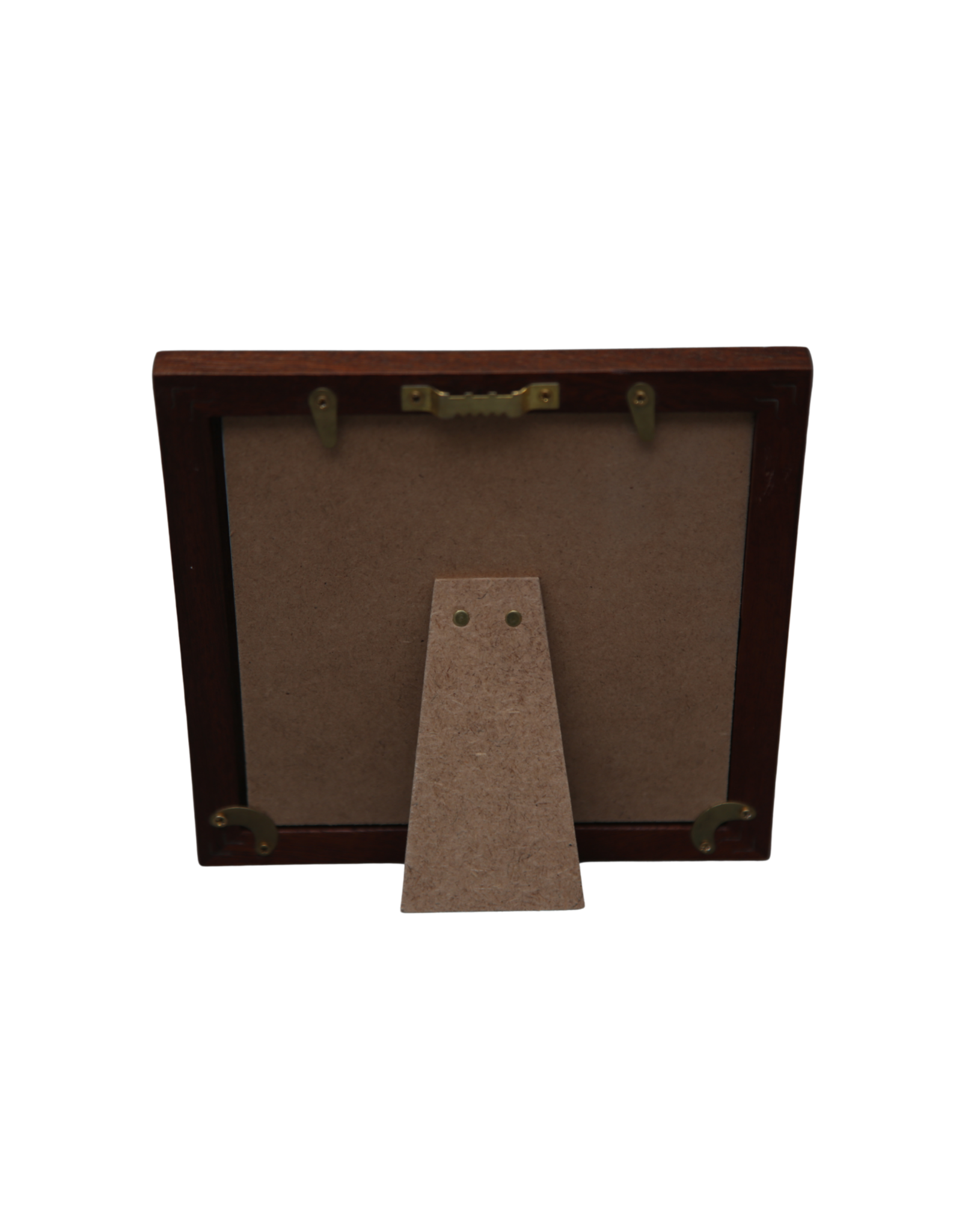 Bunyaad Pakistan CAN 211230 Natural Mahogany Etched Wood Frame - 6"x6"