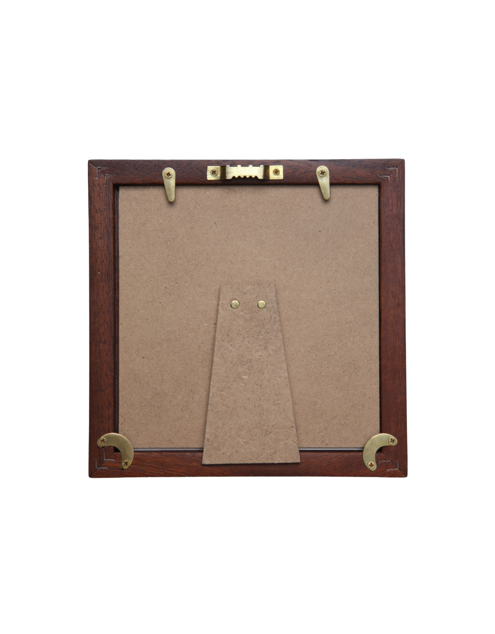 Bunyaad Pakistan CAN 211230 Natural Mahogany Etched Wood Frame - 6"x6"