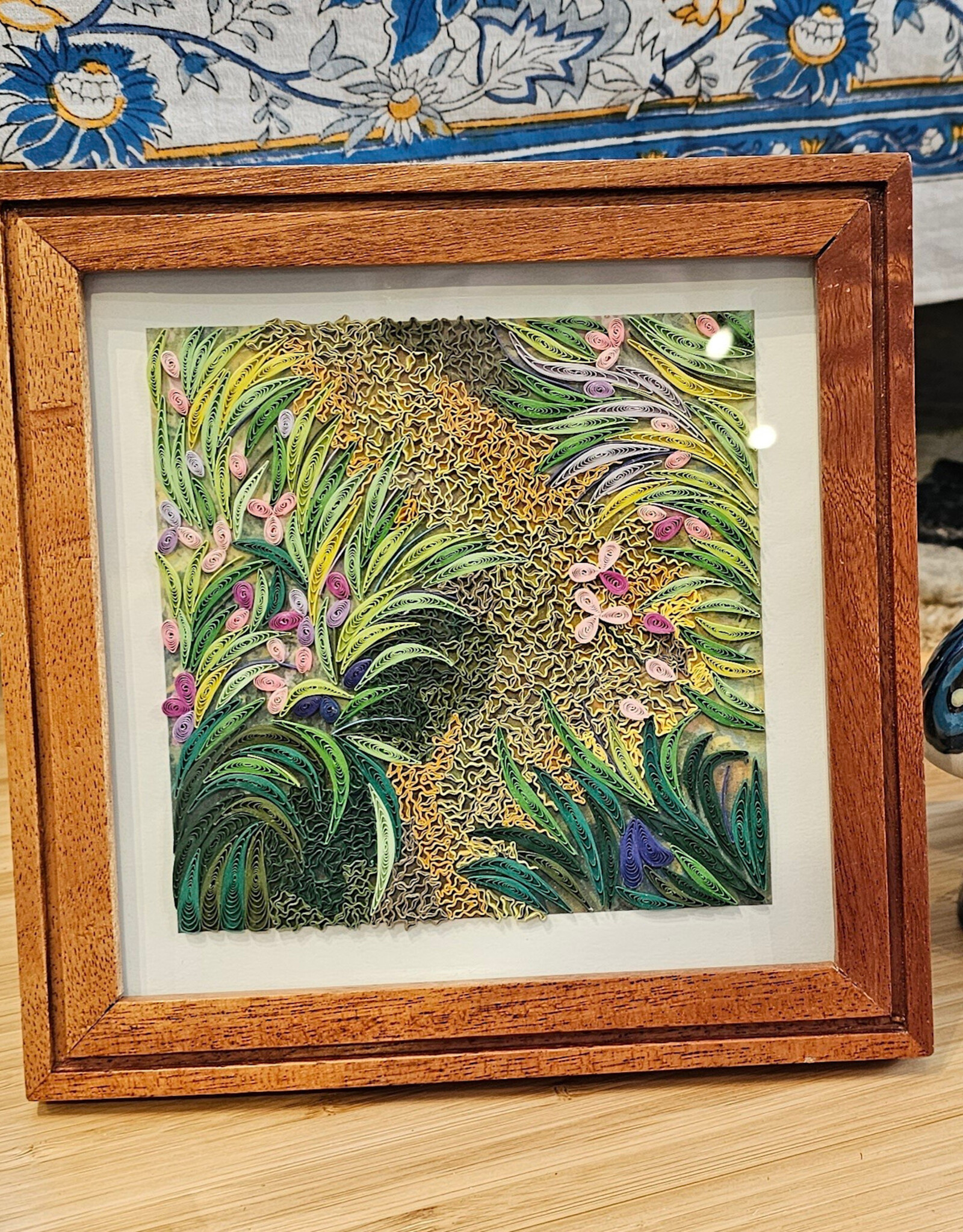 Bunyaad Pakistan CAN 211230 Natural Mahogany Etched Wood Frame - 6"x6"