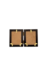 Bunyaad Pakistan Dark Red Oak Etched Wood Frame- Gift Enclosure Duo Hinged