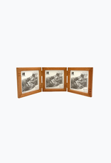 Bunyaad Pakistan Natural Red Oak Striped Wood Trio Frame Hinged