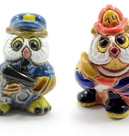 Minga Fair Trade Ceramic Owl Professional (Fire Fighter)