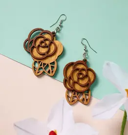 Ten Thousand Villages Rosas Langka Wood Earrings