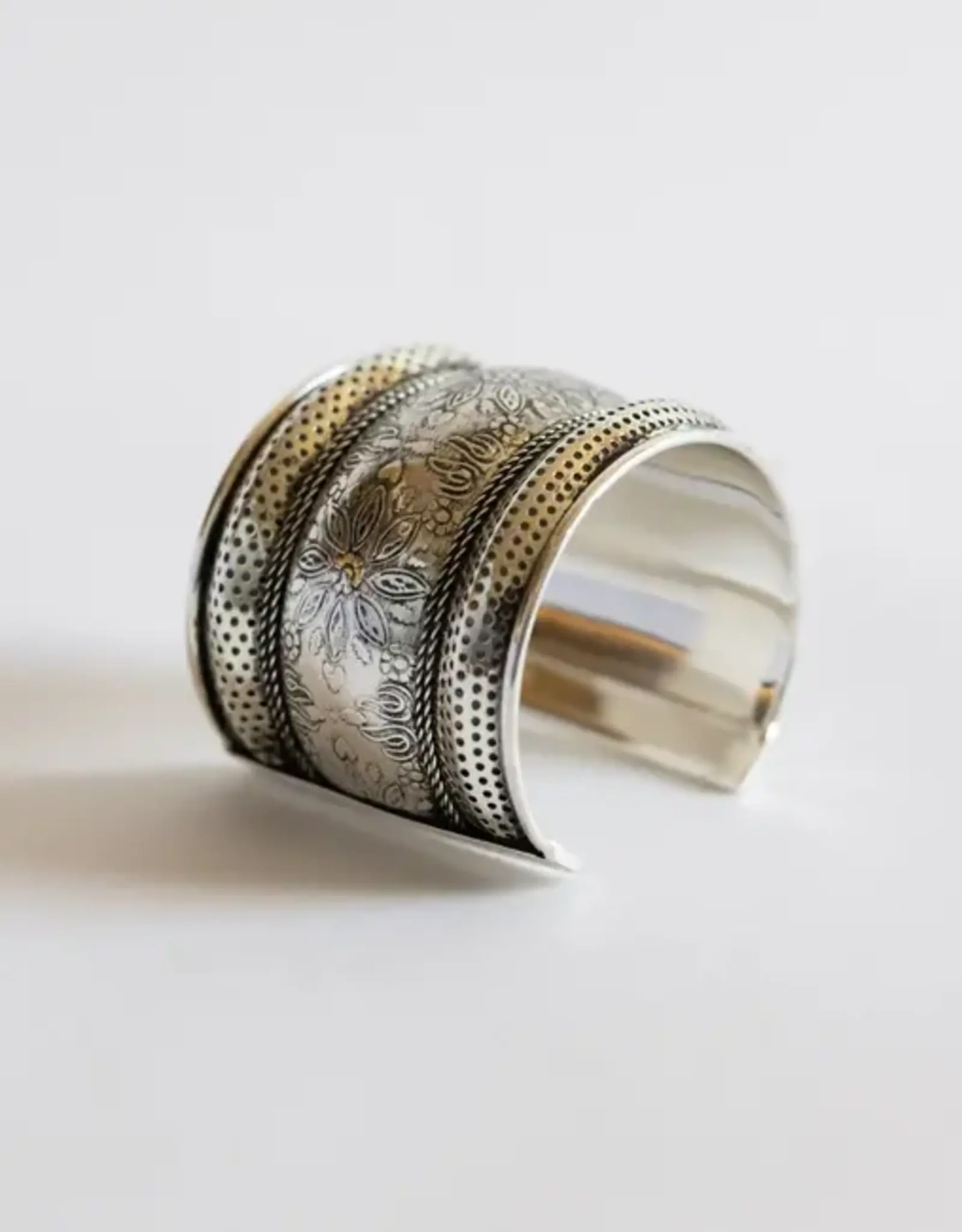 Ten Thousand Villages Floral Cuff Bracelet