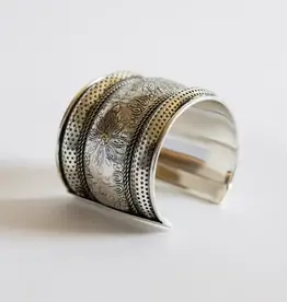 Ten Thousand Villages Floral Cuff Bracelet