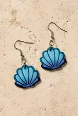 Ten Thousand Villages Gourd Seashell Dangle Earrings