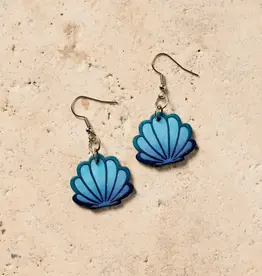 Ten Thousand Villages Gourd Seashell Dangle Earrings