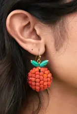 WorldFinds Kantha Orange Earrings