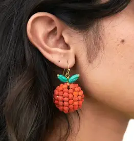 WorldFinds Kantha Orange Earrings