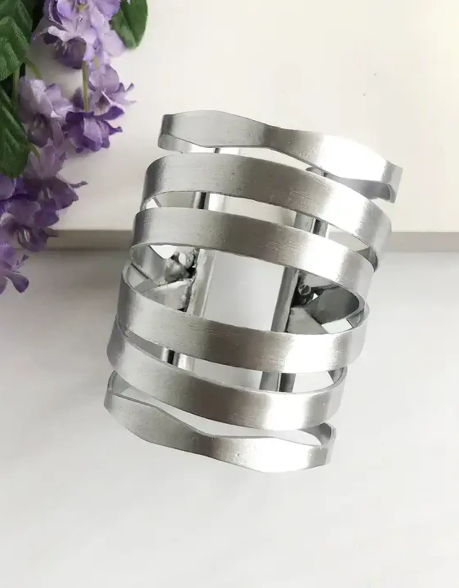 WorldFinds Ornate Arching Cuff - Silver