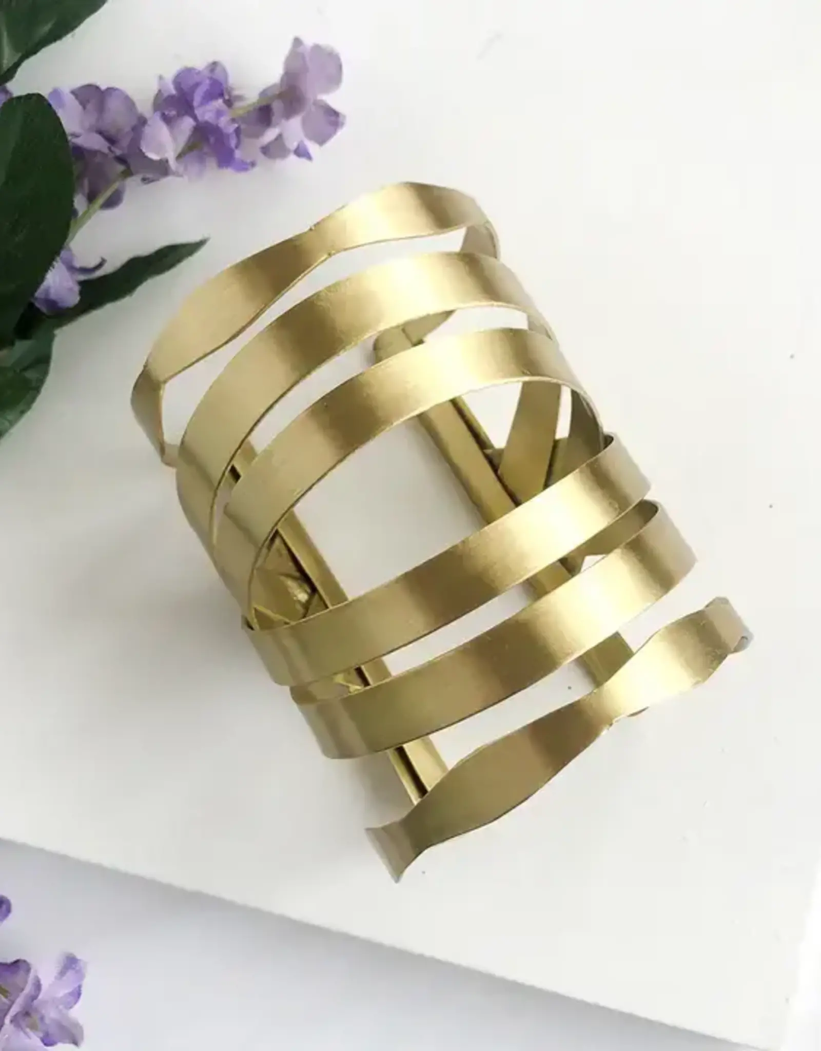 WorldFinds Ornate Arching Cuff - Gold