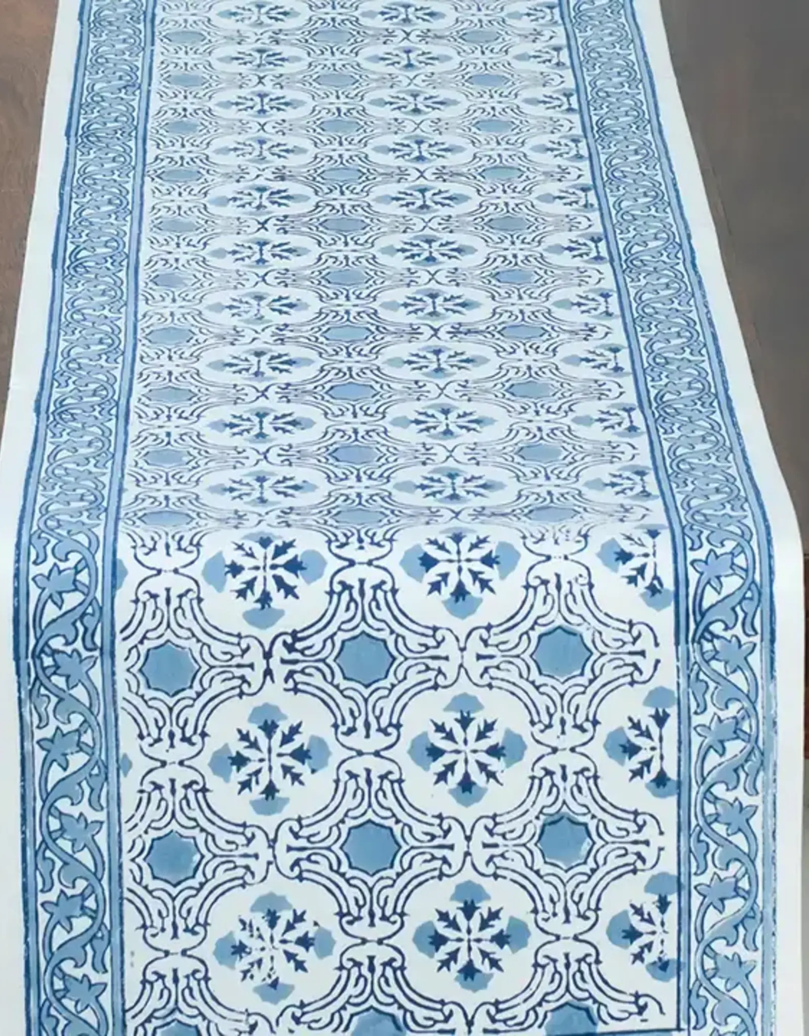 Sevya Handmade Blue Floral Table Runner