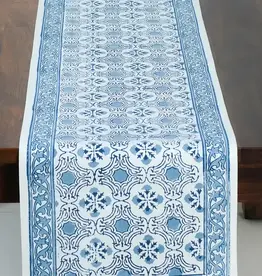 Sevya Handmade Blue Floral Table Runner