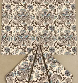 Sevya Handmade Blue and Silver Kalamkari Napkin