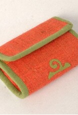 Orange Folding Jute Wallet