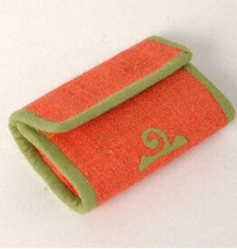 Orange Folding Jute Wallet