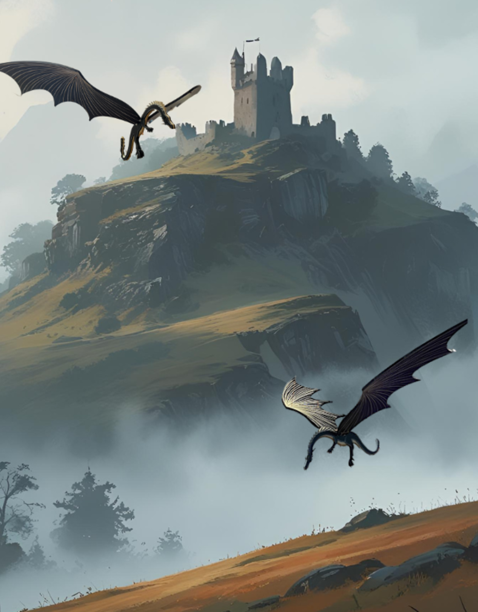 Tulia Artisans 32" XL Black Dragon Flying Mobile
