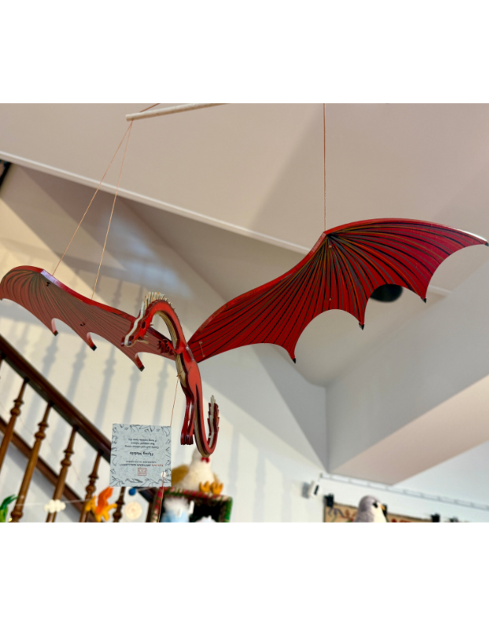 Tulia Artisans 32" XL Red Dragon Flying Mobile