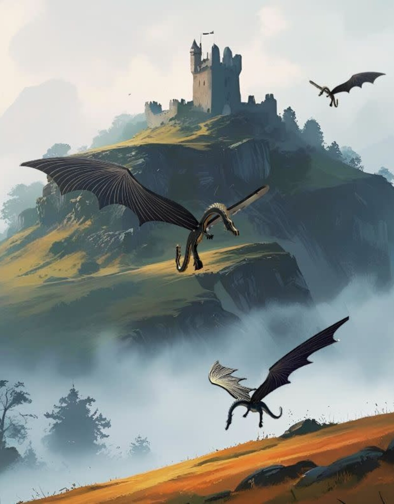 Tulia Artisans 32" XL Black Dragon Flying Mobile