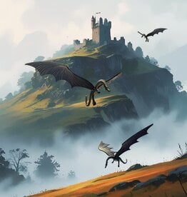 Tulia Artisans 32" XL Black Dragon Flying Mobile