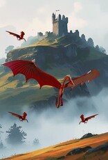 Tulia Artisans 32" XL Red Dragon Flying Mobile