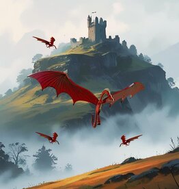 Tulia Artisans 32" XL Red Dragon Flying Mobile