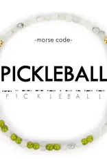 EthicGoods Morse Code Bracelet: Pickleball (Lime & Howlite)