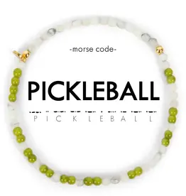 EthicGoods Morse Code Bracelet: Pickleball (Lime & Howlite)