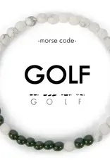 EthicGoods Morse Code Bracelet: Golf (Dark Green & Howlite)