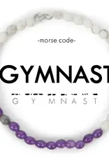 EthicGoods Morse Code Bracelet: Gymnast (Dark Purple & Howlite)