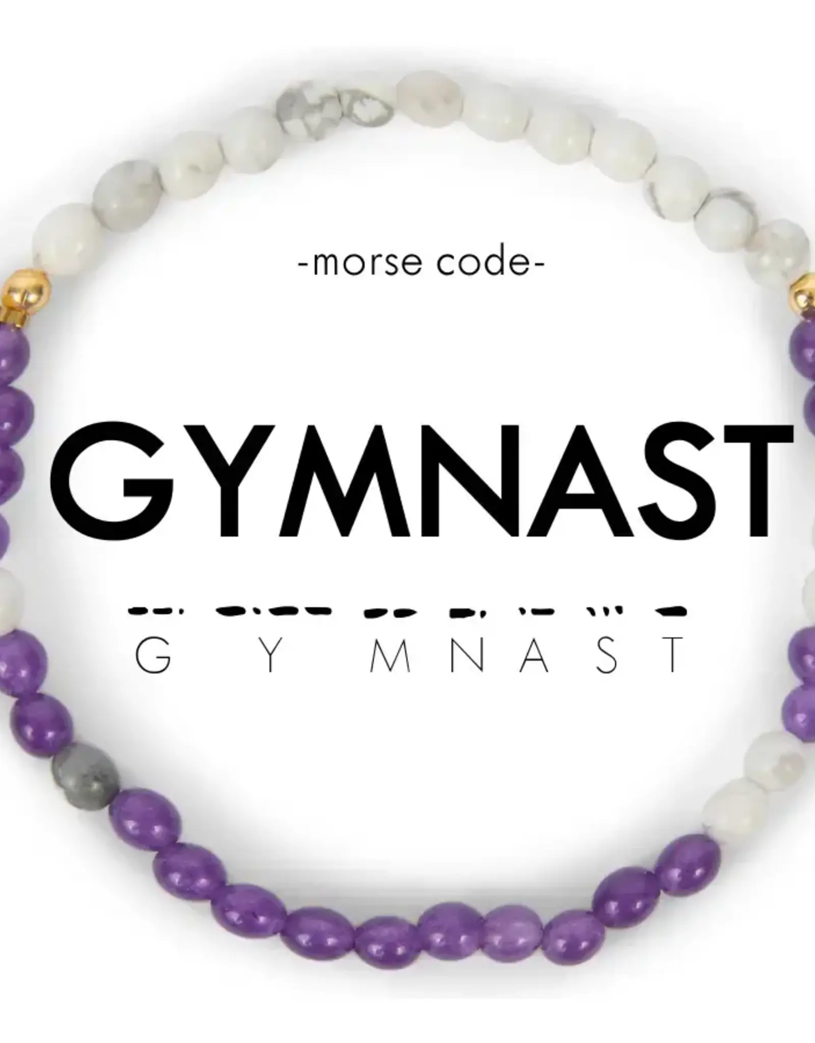 EthicGoods Morse Code Bracelet: Gymnast (Dark Purple & Howlite)