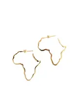 Swahili African Modern Hammered Brass Africa Earrings