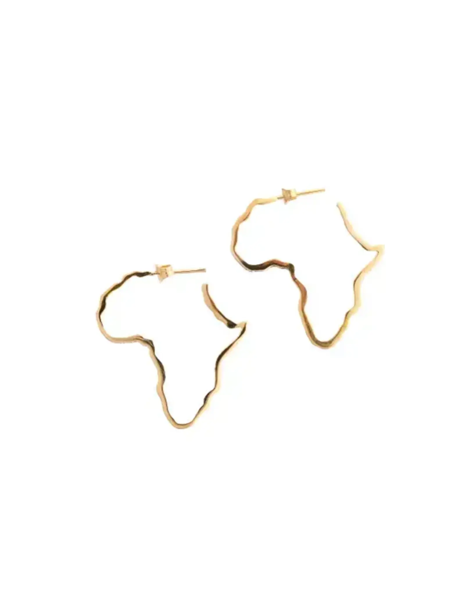 Swahili African Modern Hammered Brass Africa Earrings
