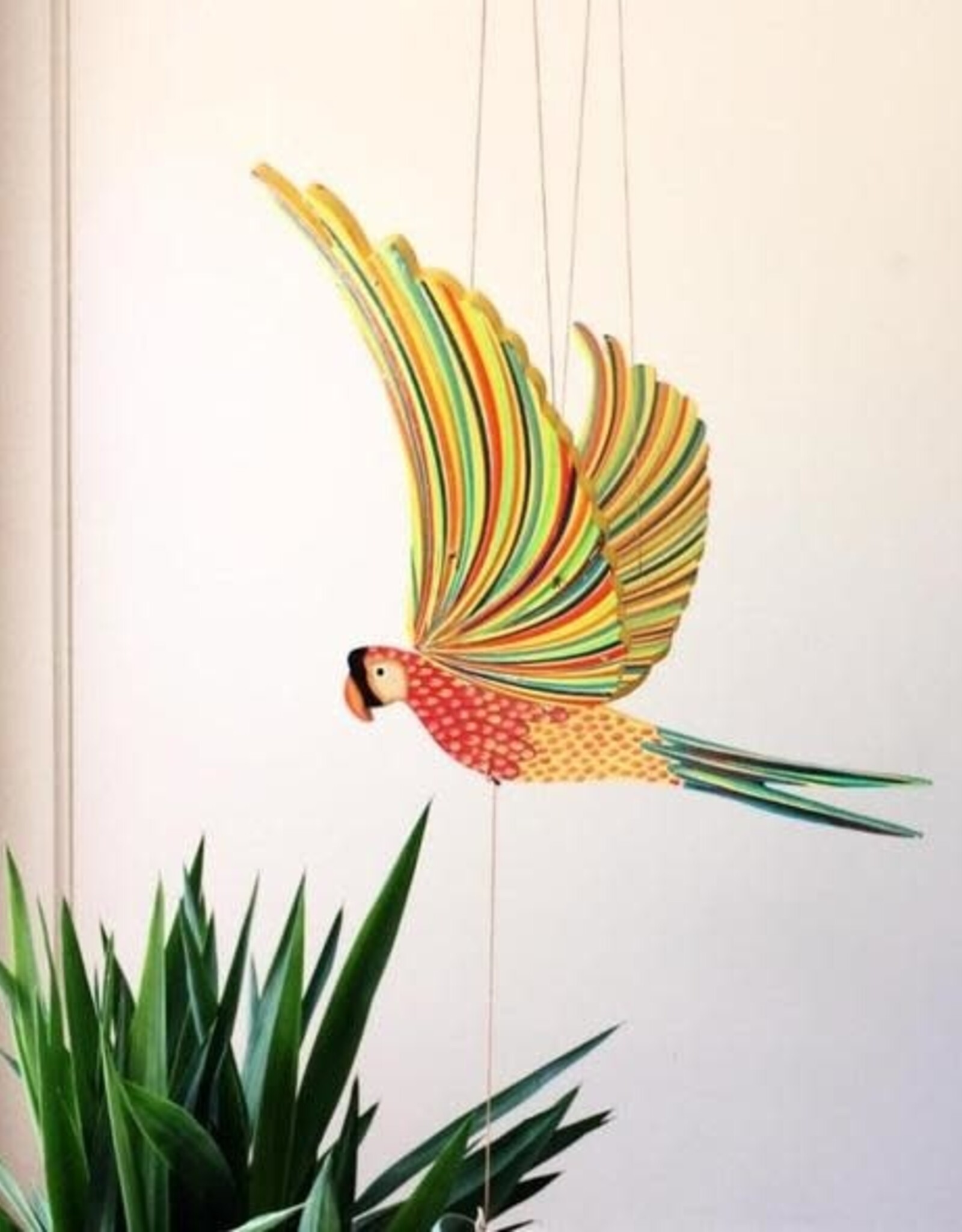 Tulia Artisans Parrot Macaw Flying Bird Mobile