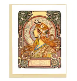 Quilling Card Quilled Zodiac Mucha Greeting Card - Artist Series