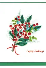 Quilling Card Quilled Holly Berry Bunch Greeting Card