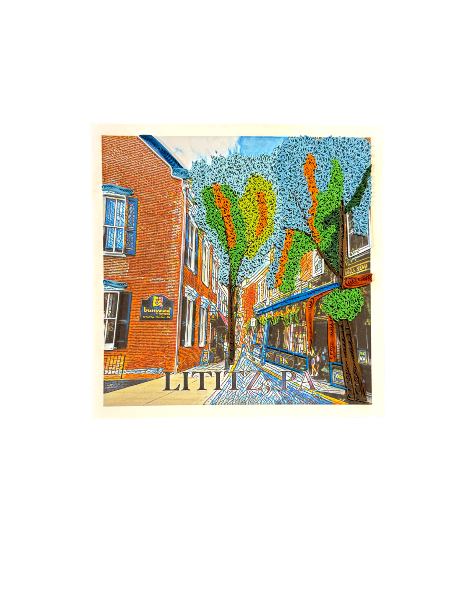 Quilling Card Quilled Lititz Building Greeting Card