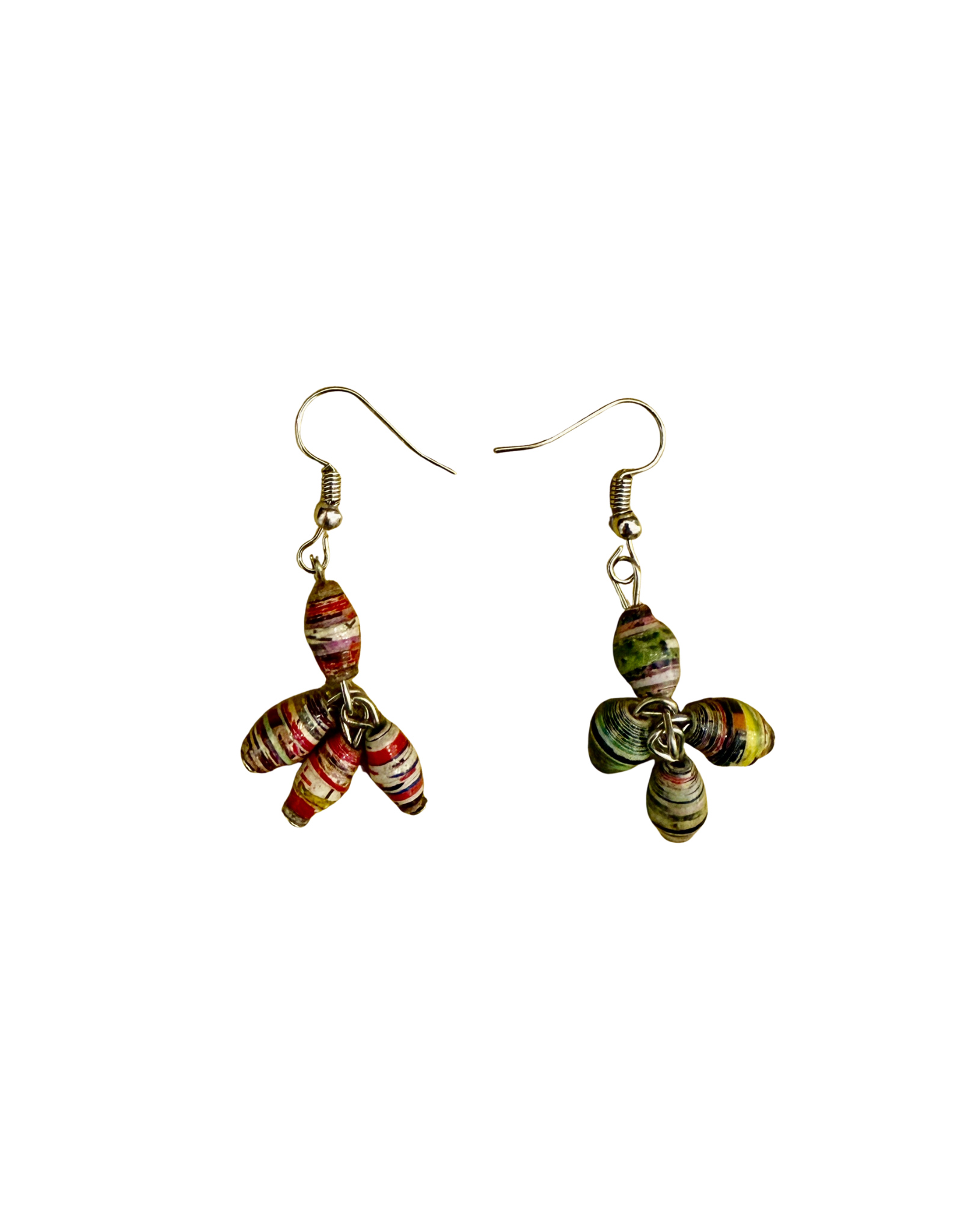 Family Craft Ministry Uganda Bead Shower Recycled Paper Earrings (Assorted Colors)