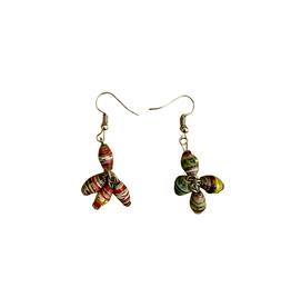 Family Craft Ministry Uganda Bead Shower Recycled Paper Earrings (Assorted Colors)