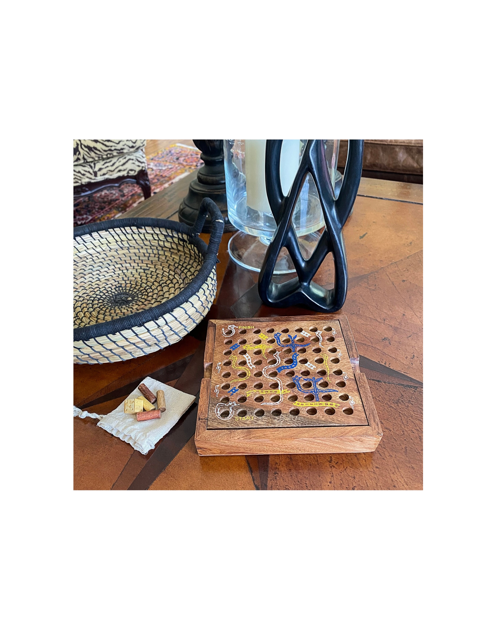 Global Crafts Handmade Snake and Ladders Game