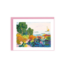 Quilling Card Quilled Two Women by the Shore Mediterranean, Cross- Artist Series
