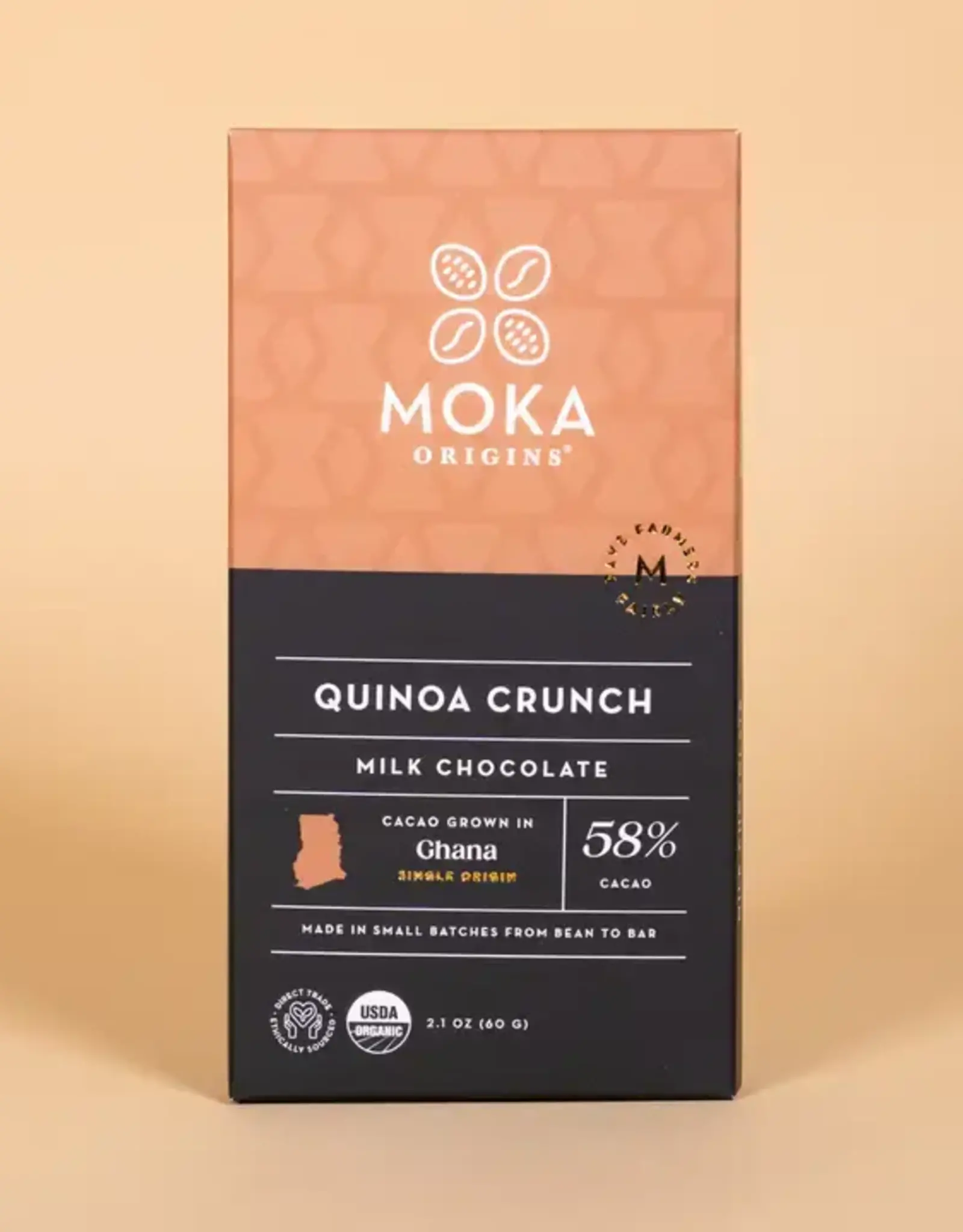 Moka Origins Quinoa Crunch Chocolate Bar 58%
