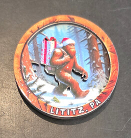 Pampeana Sasquatch Christmas Lititz, PA Wooden Magnet