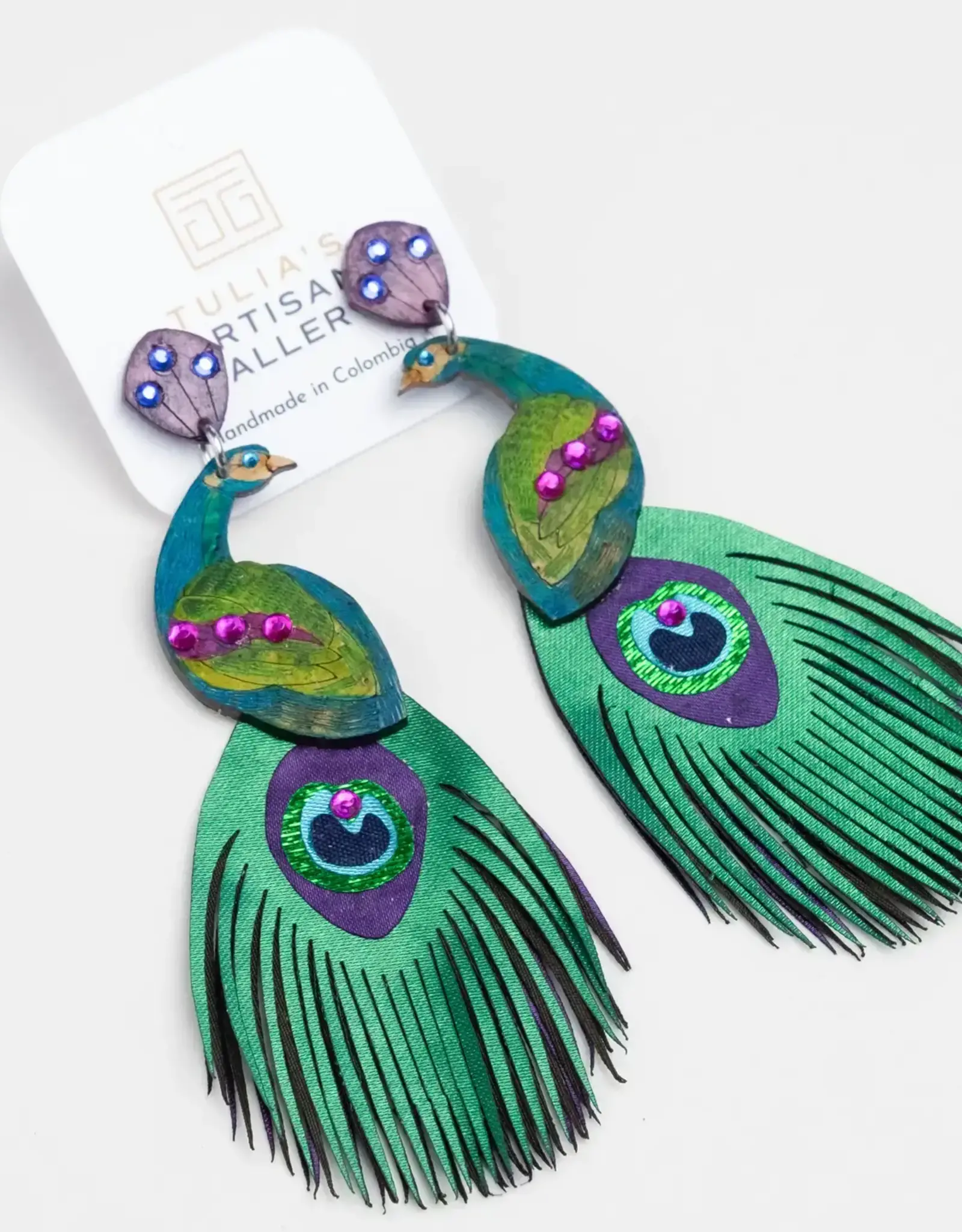 Tulia Artisans Peacock Earrings (XL)