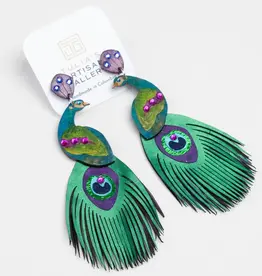 Tulia Artisans Peacock Earrings (XL)